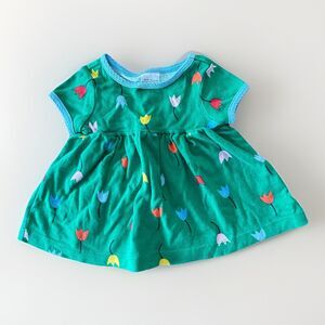 Hanna Andersson Green Flower Baby Dress in Size 3-6 months 60cm Organic Cotton